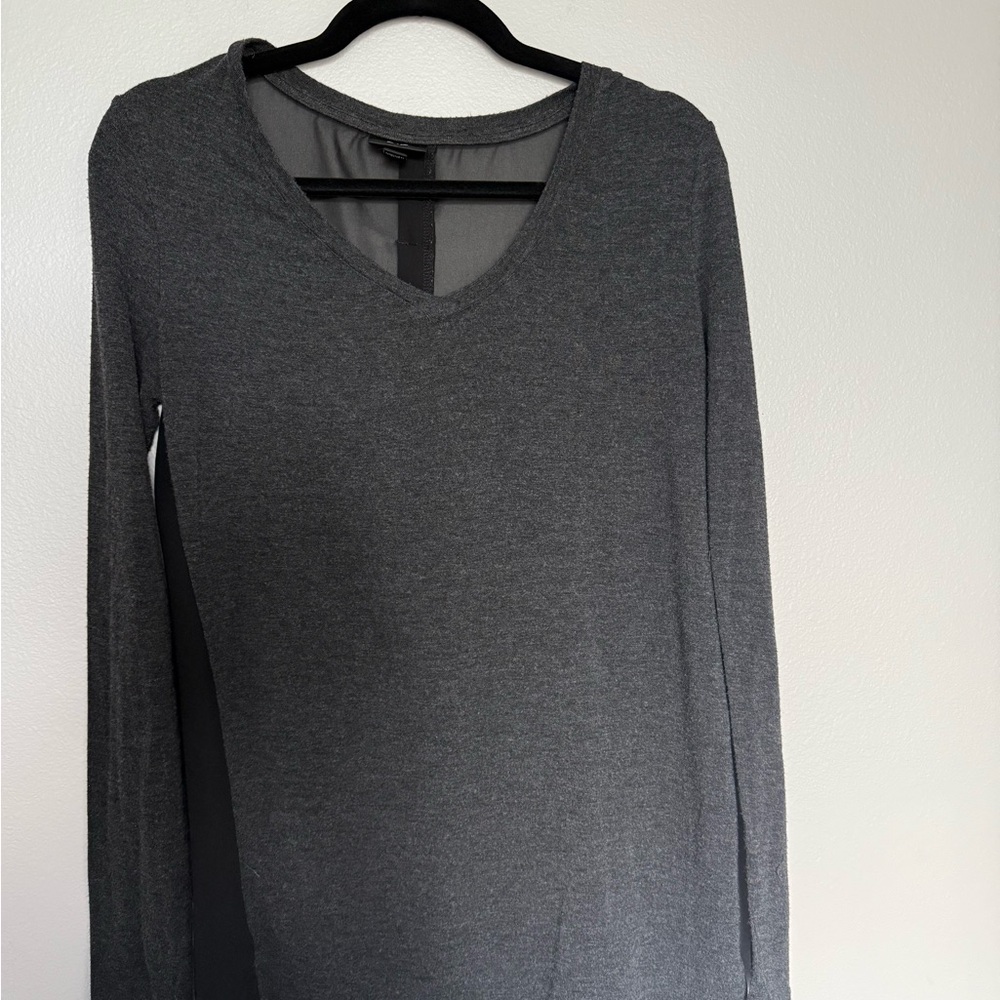 Women's Gray V-Neck Top